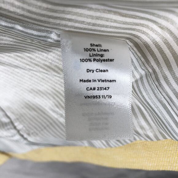 TALBOTS 100% Linen Blazer Women’s‎ Sz 4 Yellow 1 Button Lined Jacket Career - Picture 5 of 12